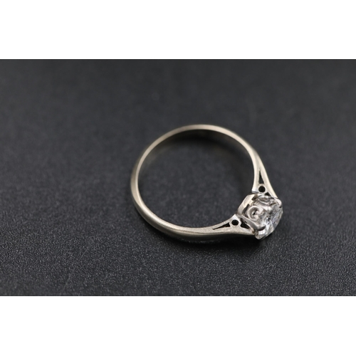 29 - 0.5ct Diamond solitaire Ring Set in 18ct White gold Ring size is half way between K and L (this item... 