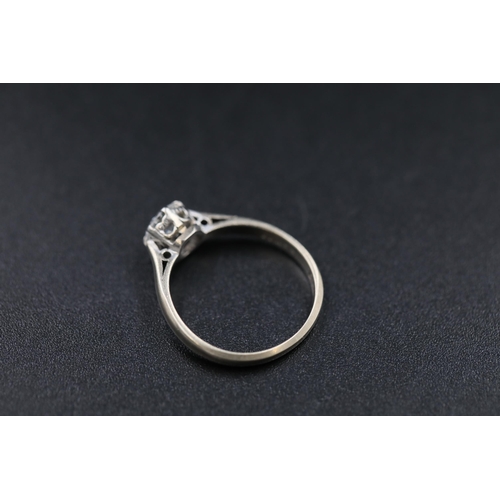 29 - 0.5ct Diamond solitaire Ring Set in 18ct White gold Ring size is half way between K and L (this item... 