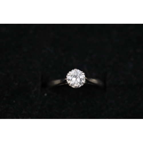 29 - 0.5ct Diamond solitaire Ring Set in 18ct White gold Ring size is half way between K and L (this item... 