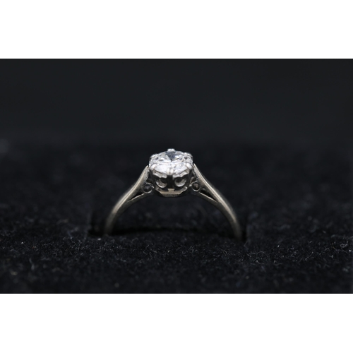 29 - 0.5ct Diamond solitaire Ring Set in 18ct White gold Ring size is half way between K and L (this item... 