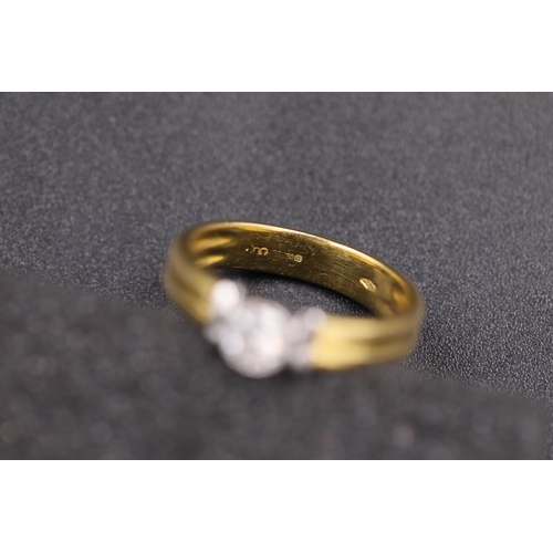 30 - Diamond solitaire in rub over setting 18ct yellow gold Ring 0.5Ct diamond and ring size is P