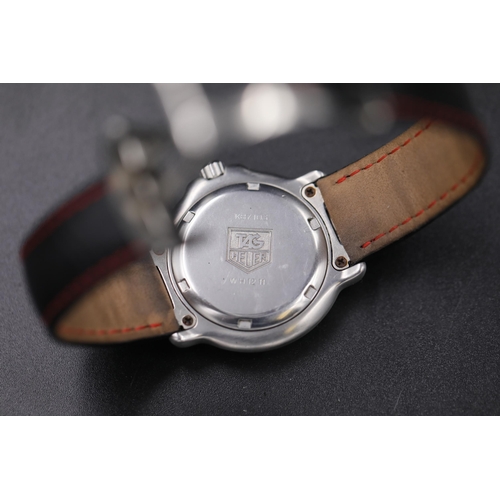 42 - Tag Heuer Professional 6000 Vintage quartz Wristwatch with white face, in great working order and bo... 