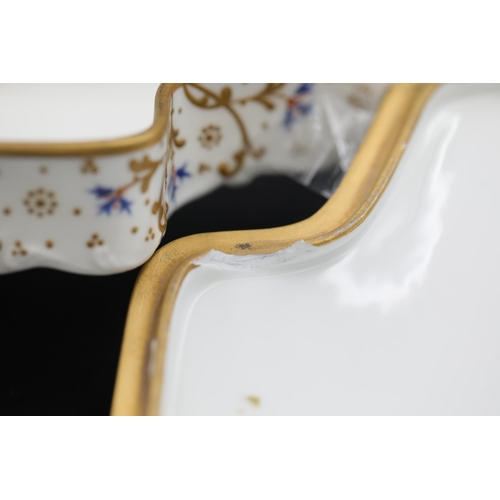 47 - Large Limoges Trinket Box in the shape of a Grand Piano, with gold and blue decoration.