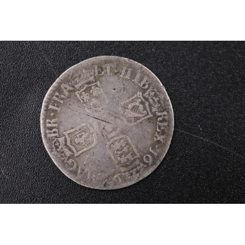 64 - William the third 1697 silver shilling