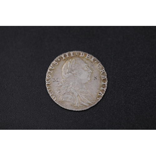 65 - 3 George the third coins 2 shillings date 1787 and 1797 and 1 six pence 1834 encapsulated silver coi... 