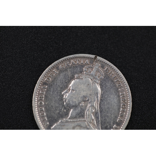 69 - Queen Victoria jubilee head 1887 shilling silver coin encapsulated