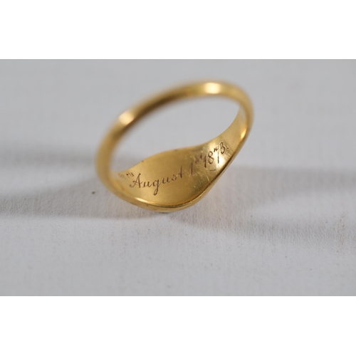 72 - Dated August 1st, 1873, Rj 18 inscribed as photographed. A beautiful, and highly unusual ring. Weigh... 