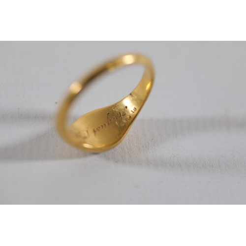 72 - Dated August 1st, 1873, Rj 18 inscribed as photographed. A beautiful, and highly unusual ring. Weigh... 