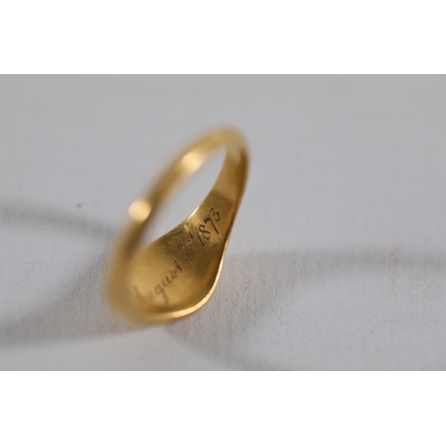 72 - Dated August 1st, 1873, Rj 18 inscribed as photographed. A beautiful, and highly unusual ring. Weigh... 