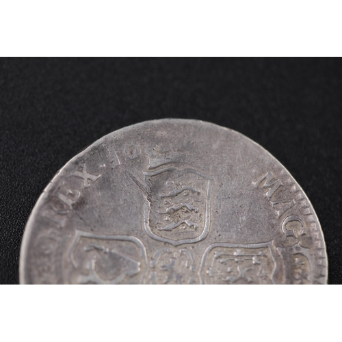 73 - William the 3rd 1697 silver crown a bit bent and worn