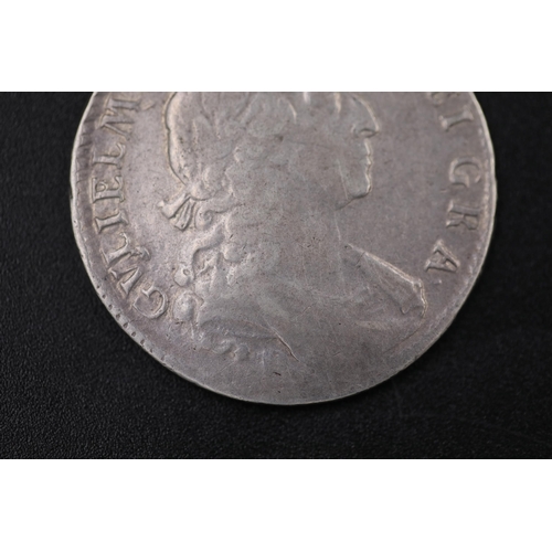 73 - William the 3rd 1697 silver crown a bit bent and worn