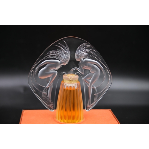 90 - Large Lalique perfume bottle flacon collection 1998 30 mil - unopened with original paperwork and bo... 