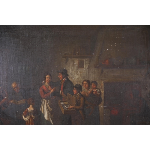 92 - A lovely well painted oil on canvas of a Georgian tavern scene the painting dates from around 1850 a... 