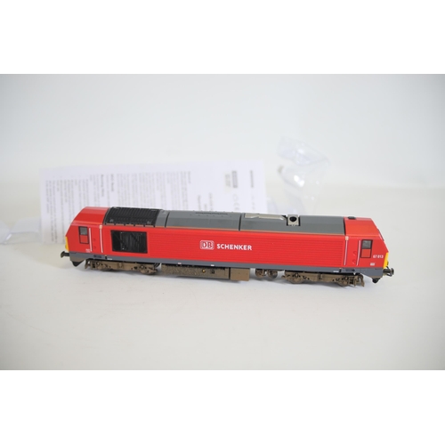 112 - Hornby R3574 DB Schenker Class 67 67013 Diesel OO Gauge.  Locomotive and train in good condition, Lo... 