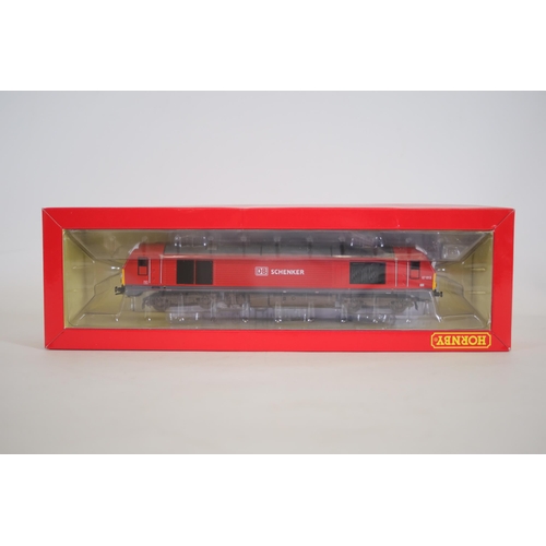 112 - Hornby R3574 DB Schenker Class 67 67013 Diesel OO Gauge.  Locomotive and train in good condition, Lo... 