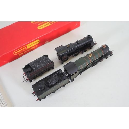 154 - OO Gauge Locomotives, 1 Hornby 1 Airfix LMS 690 Caerphilly Castle 4037. Only 1 has its Hornby box. B... 