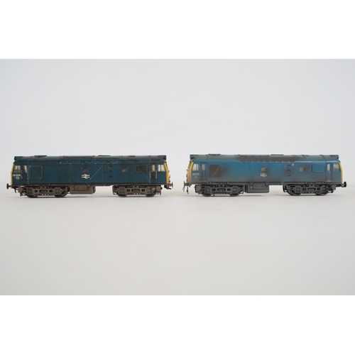 161 - 2 Bachmann OO Gauge Locomotives Class 25 Diesels BR Blue Weathered Editions. Both of these trains ar... 