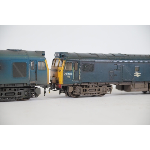 161 - 2 Bachmann OO Gauge Locomotives Class 25 Diesels BR Blue Weathered Editions. Both of these trains ar... 