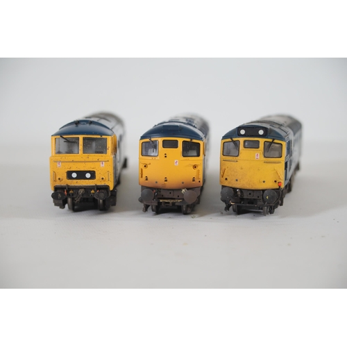 173 - 3 Heljan OO Gauge Blue Locomotives. These trains appear to be in good used condition, some glue is v... 