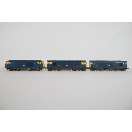 173 - 3 Heljan OO Gauge Blue Locomotives. These trains appear to be in good used condition, some glue is v... 