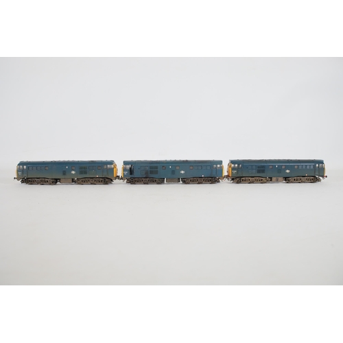 176 - 3 Hornby Br Blue OO Gauge Locomotives. These trains are untested and appear to be in used condition,... 