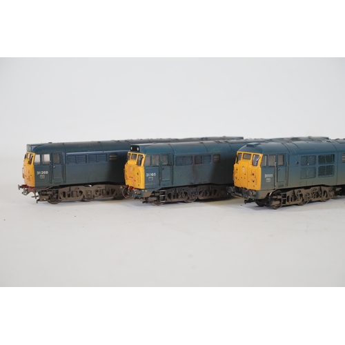 176 - 3 Hornby Br Blue OO Gauge Locomotives. These trains are untested and appear to be in used condition,... 