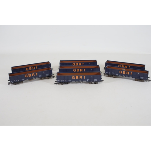 195 - JNA Ealnos Bogie Box Wagons GBRF Blue Revolution Trains OO Gauge x7. All appear to be in good used c... 