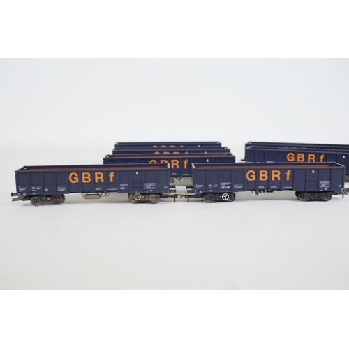 195 - JNA Ealnos Bogie Box Wagons GBRF Blue Revolution Trains OO Gauge x7. All appear to be in good used c... 