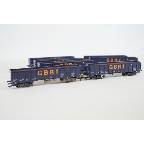 195 - JNA Ealnos Bogie Box Wagons GBRF Blue Revolution Trains OO Gauge x7. All appear to be in good used c... 