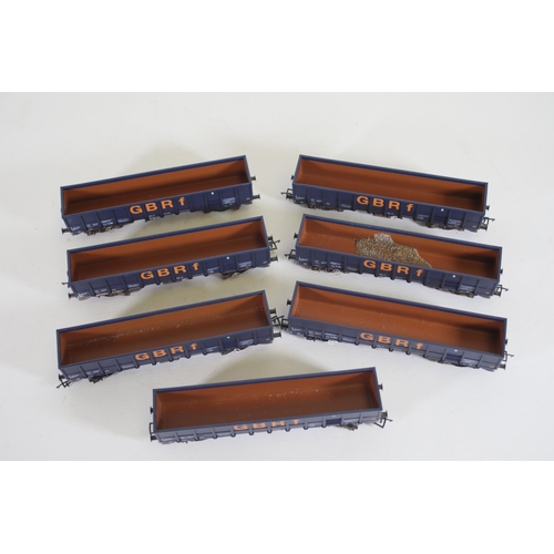 195 - JNA Ealnos Bogie Box Wagons GBRF Blue Revolution Trains OO Gauge x7. All appear to be in good used c... 