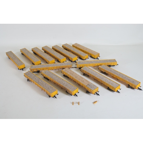 197 - Dapol JNA Falcon Network Rail Ballast Wagon OO Gauge x14. Full with minerals. Most of these appear t... 