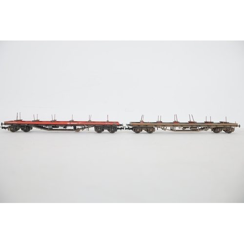 209 - 4 Bachmann Bogie Bolster Rail freights. A couple are missing accessories, pins and a small amount of... 