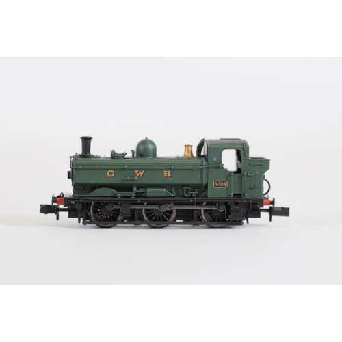 274 - 3x Boxed N Gauge Locomotives Bachmann and Dapol GWR Green. 1 Graham farish by Bachmann Small green d... 