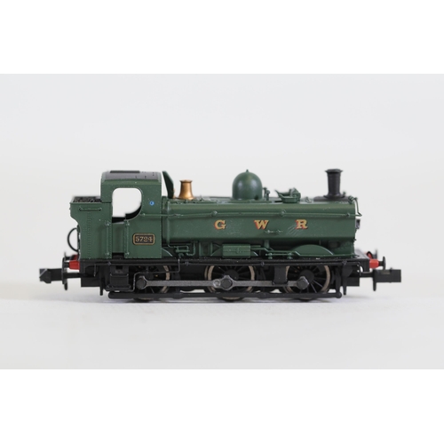 274 - 3x Boxed N Gauge Locomotives Bachmann and Dapol GWR Green. 1 Graham farish by Bachmann Small green d... 