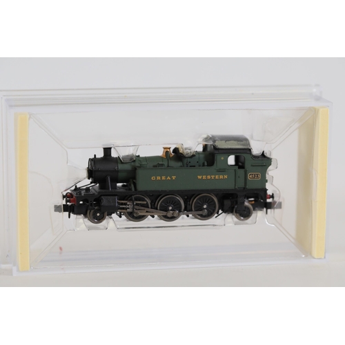 274 - 3x Boxed N Gauge Locomotives Bachmann and Dapol GWR Green. 1 Graham farish by Bachmann Small green d... 