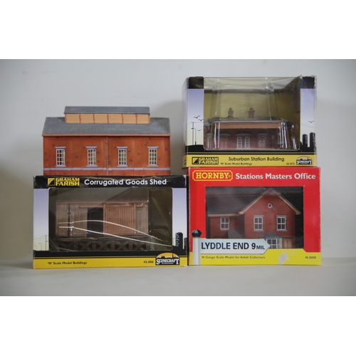 277 - Good selection of Various Houses N Gauge Layout Buildings Hornby Hobbies Ltd and some Graham Farish ... 