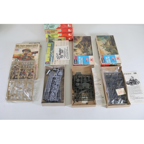 292 - 14x Scale model sets by Airfix Tamiya italeri and hasegawa plus 4 omnia. Tamiya x3 British special a... 