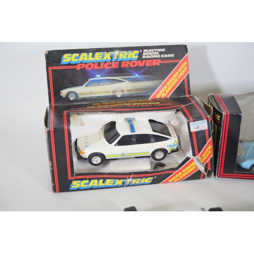 307 - 7 Vintage Scalextric cars 3 boxed and controller to include Scalextric made by minimodels limited Tr... 