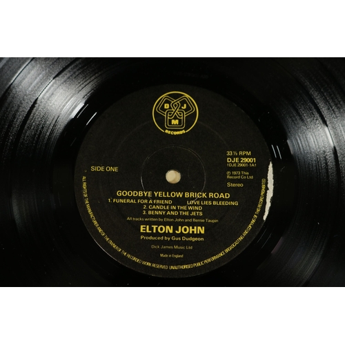 33 - A Collection of Four Elton John Vinyl's, including Yellow Brick Road DJLPD1001, Gatefold cover in ex... 