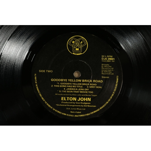 33 - A Collection of Four Elton John Vinyl's, including Yellow Brick Road DJLPD1001, Gatefold cover in ex... 