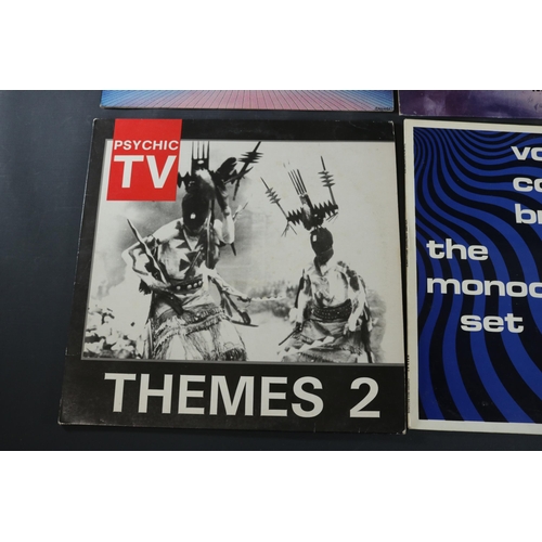 40 - A small collection of 4 vinyl albums, including Psychic TV Themes 2 by Temple Records. The cover is ... 