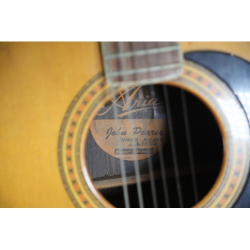 403 - Aria John Pearse Jumbo Acoustic Guitar. Sold with No Reserve.