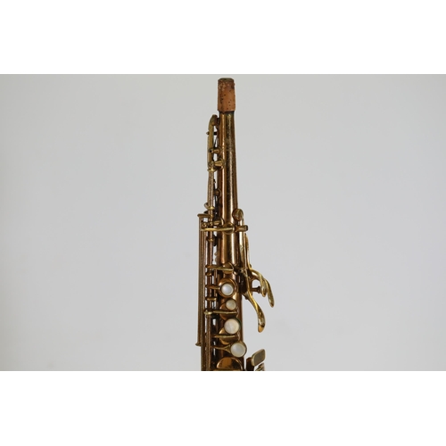 408 - C1928 C.G. CONN New Wonder Chu Berry Transitional Soprano Saxophone with Microtuner. Patent date is ... 