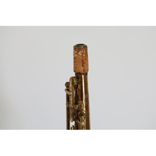 408 - C1928 C.G. CONN New Wonder Chu Berry Transitional Soprano Saxophone with Microtuner. Patent date is ... 