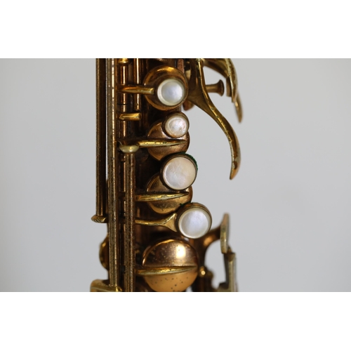 408 - C1928 C.G. CONN New Wonder Chu Berry Transitional Soprano Saxophone with Microtuner. Patent date is ... 