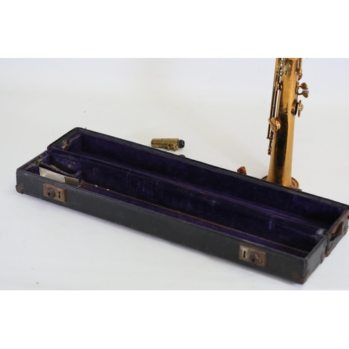 408 - C1928 C.G. CONN New Wonder Chu Berry Transitional Soprano Saxophone with Microtuner. Patent date is ... 