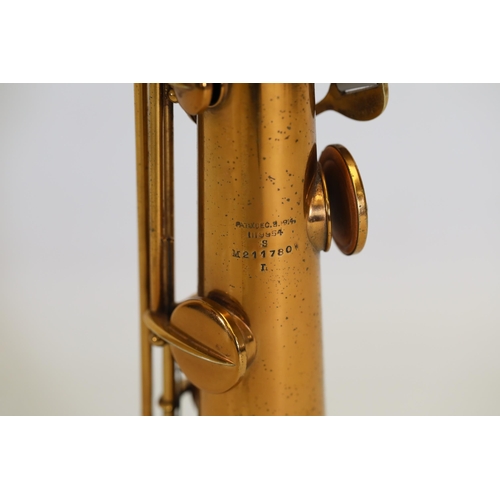 408 - C1928 C.G. CONN New Wonder Chu Berry Transitional Soprano Saxophone with Microtuner. Patent date is ... 