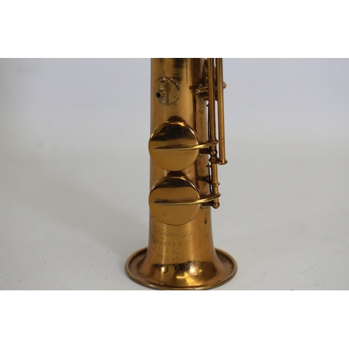 408 - C1928 C.G. CONN New Wonder Chu Berry Transitional Soprano Saxophone with Microtuner. Patent date is ... 