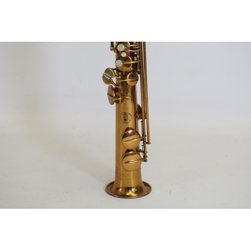 408 - C1928 C.G. CONN New Wonder Chu Berry Transitional Soprano Saxophone with Microtuner. Patent date is ... 