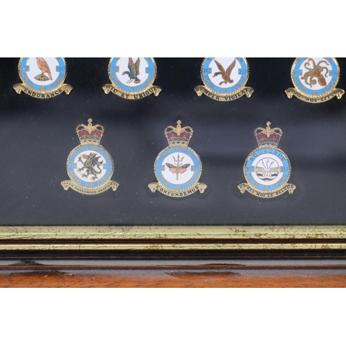 410 - A lovely framed group of Framed Royal Air Force Cap Badges RAF in excellent condition, 53 in total, ... 